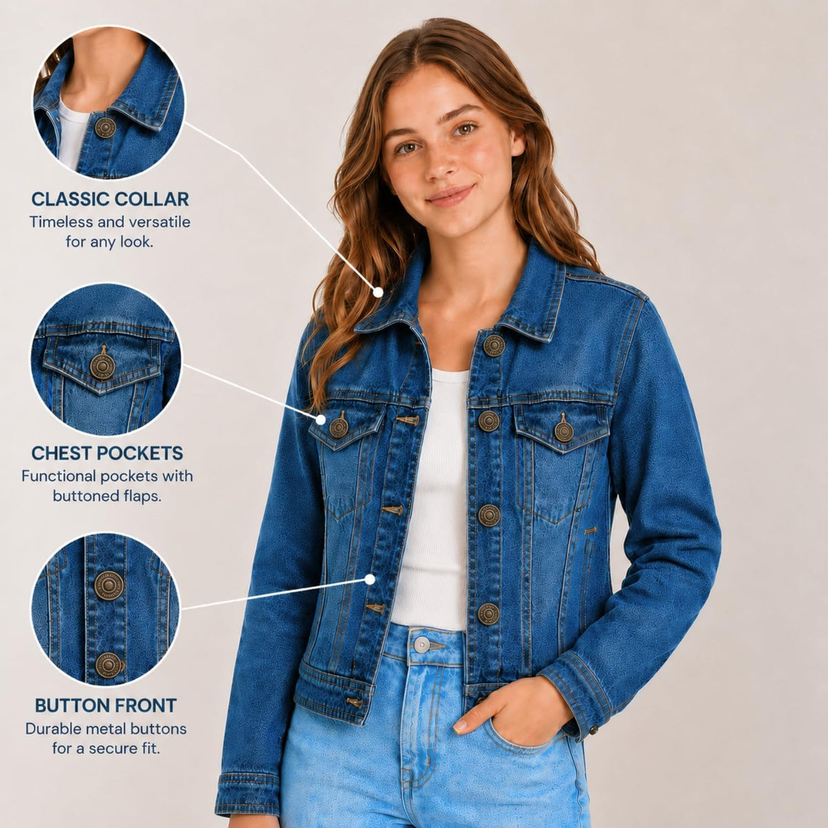 AEROPOSTALE Girls Denim Jacket, Classic Jean Jacket, 100% Cotton, Size 4-16