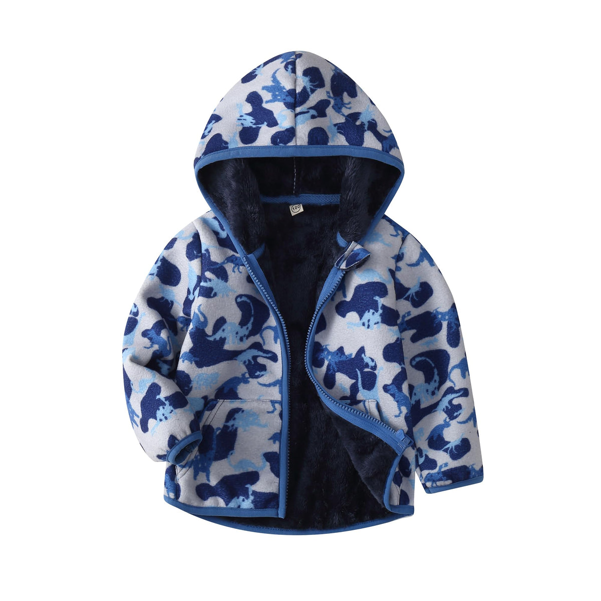 Toddler Fleece Jacket Boys Girls Sherpa Hooded Jackets Thick Warm Outerwear