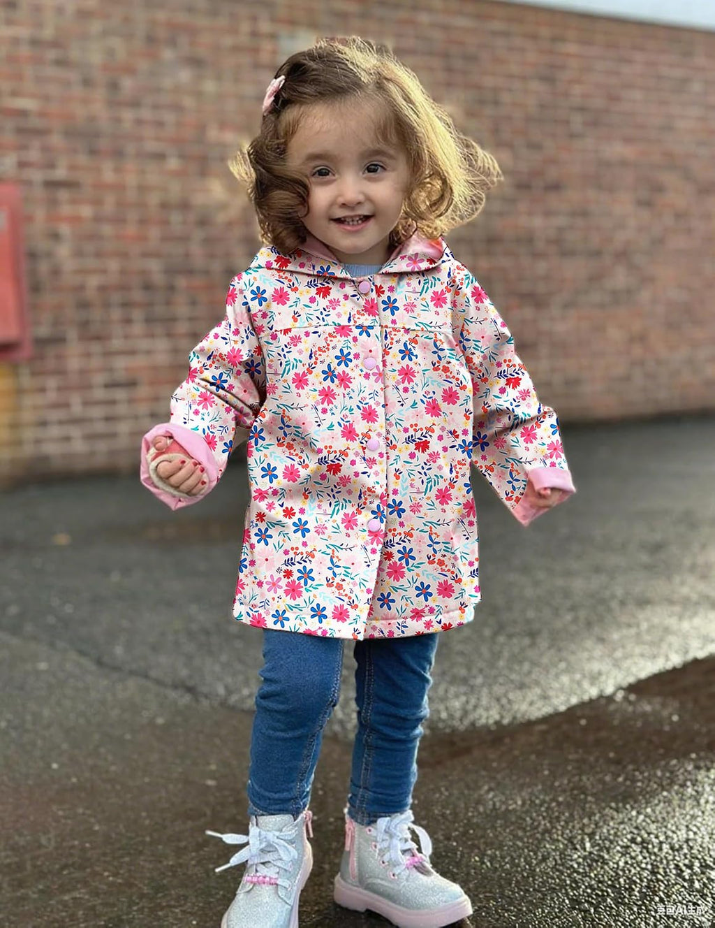 Arshiner Toddler Girls Waterproof Hooded Coat Jacket Outwear Raincoat