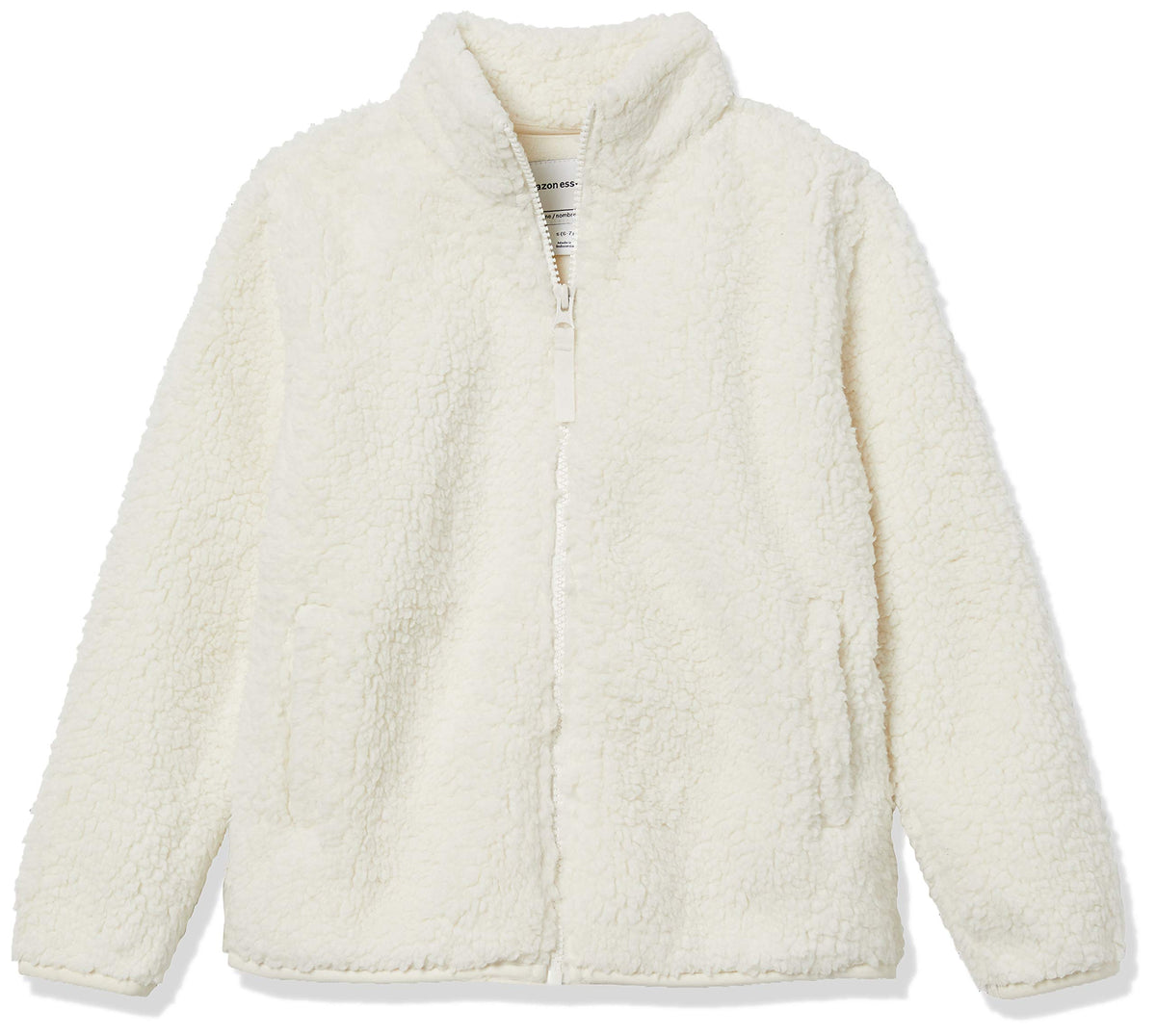 Amazon Essentials Girls' Faux Sherpa Fleece Full-Zip Jacket, Lined