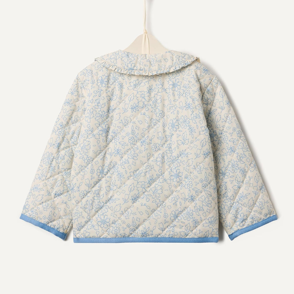 Amazon Essentials x Sofia Grainge Toddler and Baby Girls' Midweight Quilted Field Jacket with Ruffle