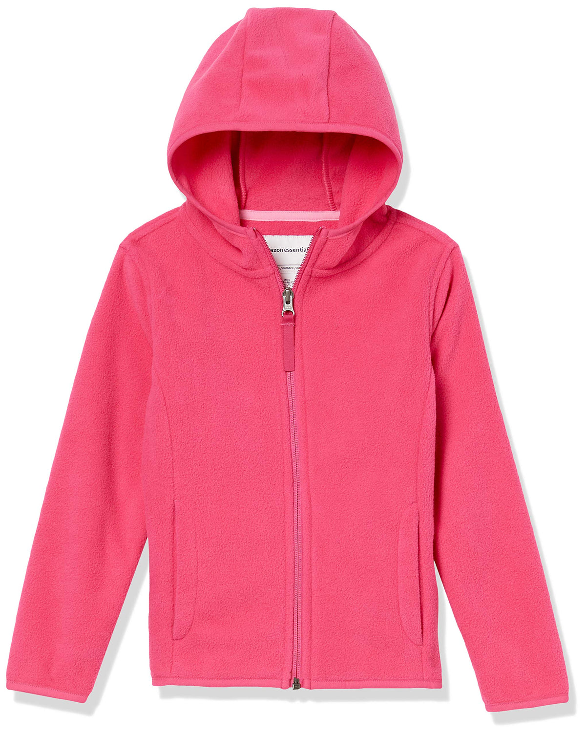 Amazon Essentials Girls and Toddlers' Fleece Full-Zip Hooded Lightweight Jacket for Spring