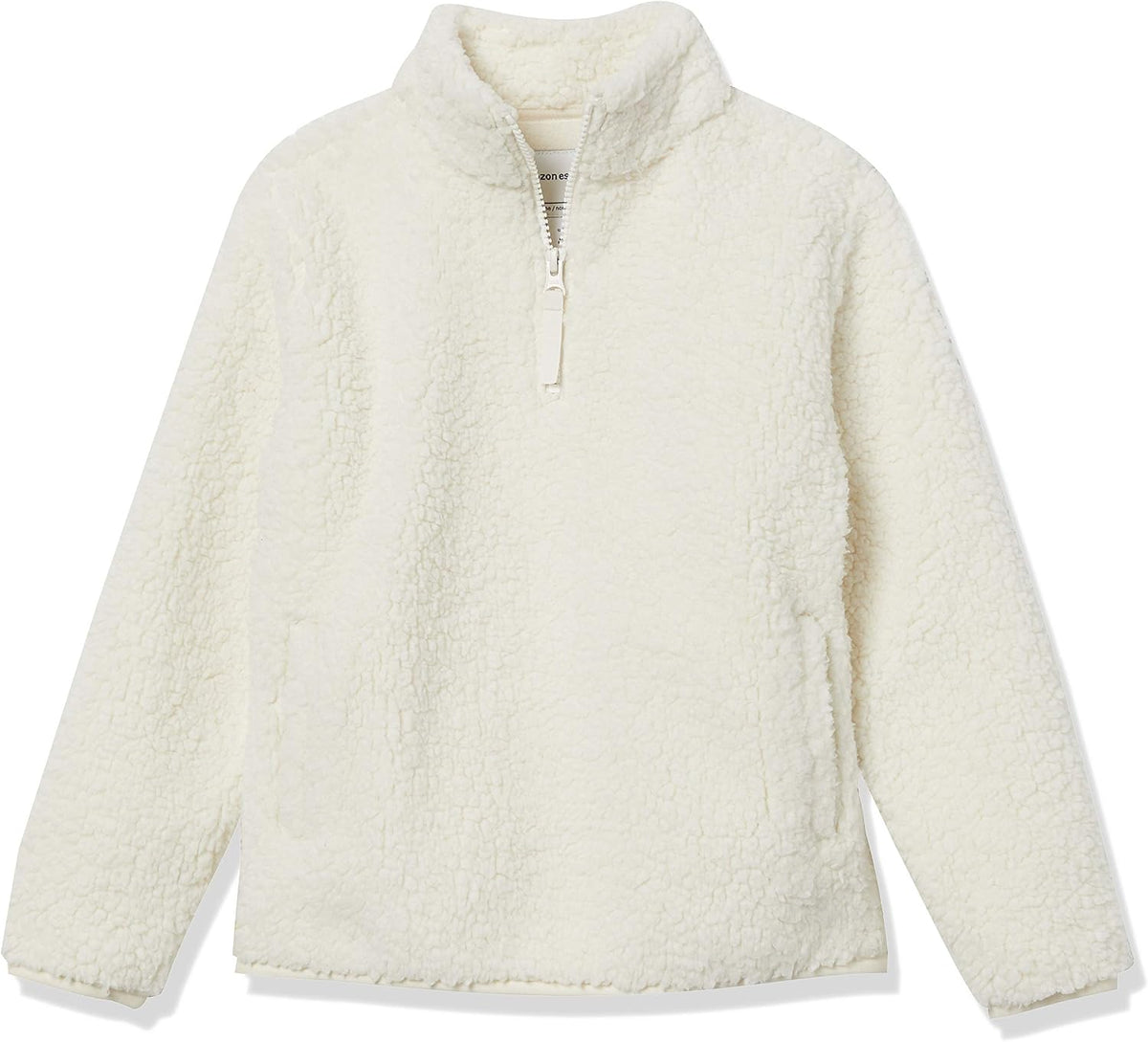 Amazon Essentials Girls' Long Sleeve Sherpa Fleece Quarter-Zip Pullover Jacket, Insulated