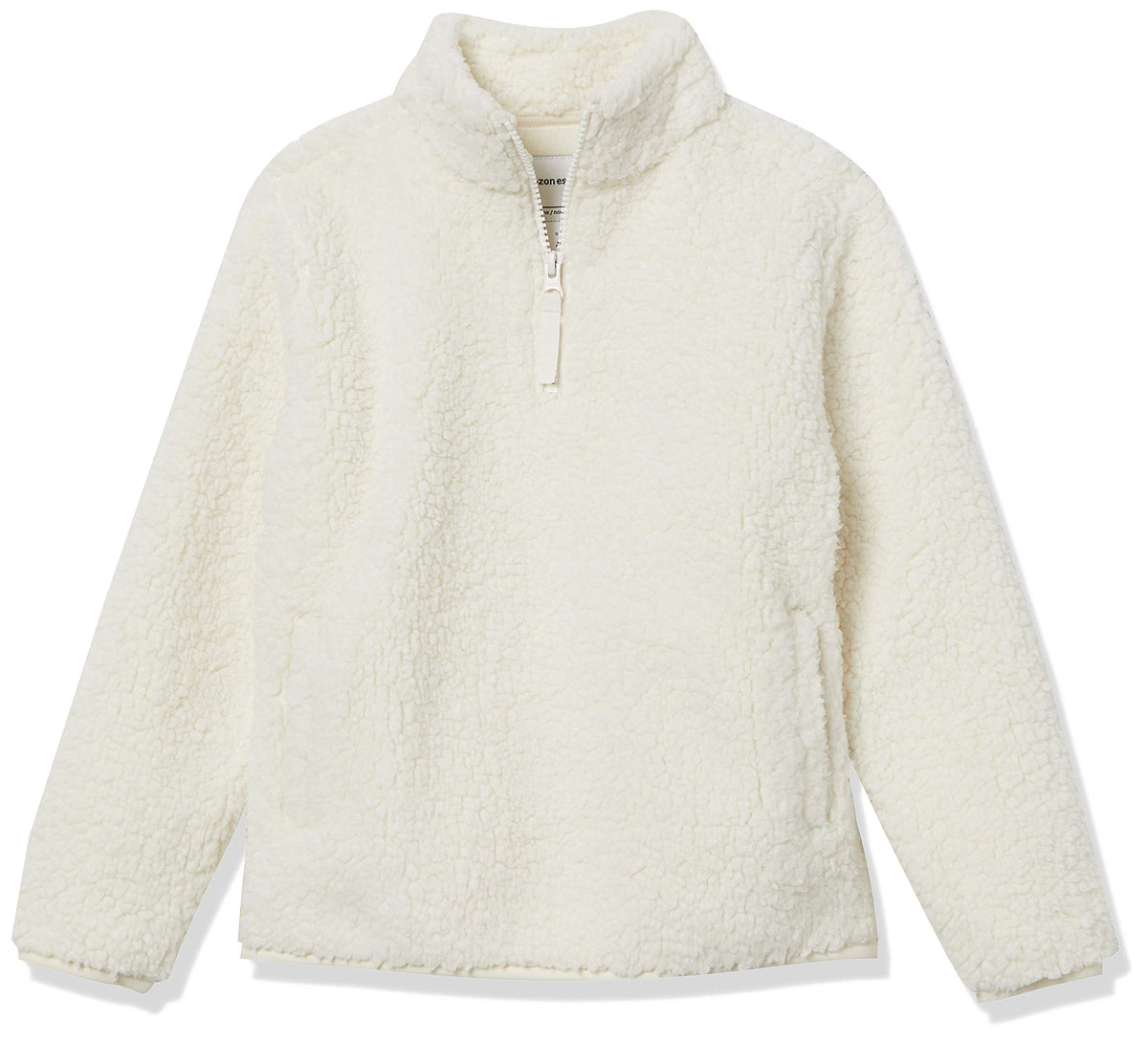 Amazon Essentials Girls' Long Sleeve Sherpa Fleece Quarter-Zip Pullover Jacket, Insulated