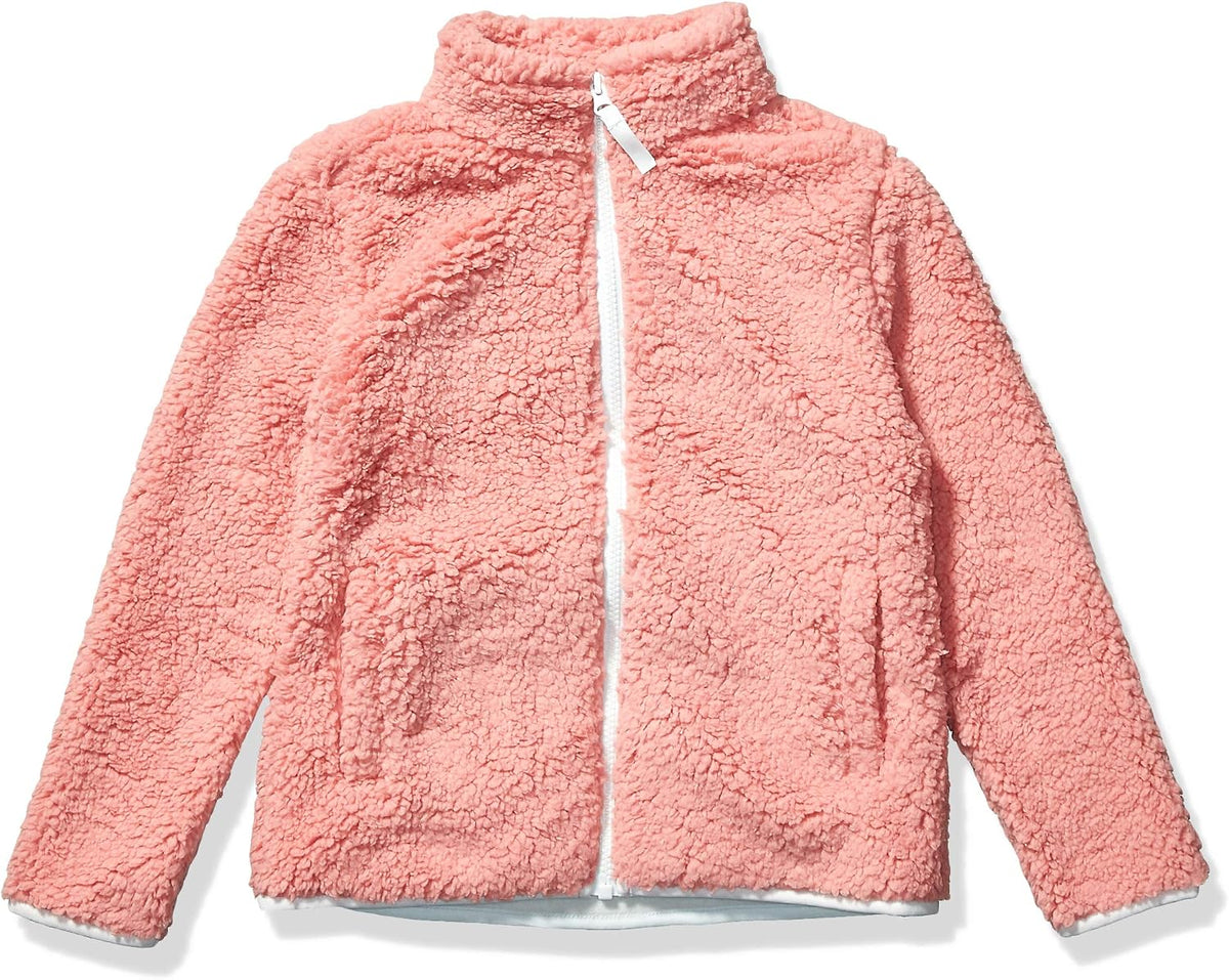 Amazon Essentials Girls' Faux Sherpa Fleece Full-Zip Jacket, Lined