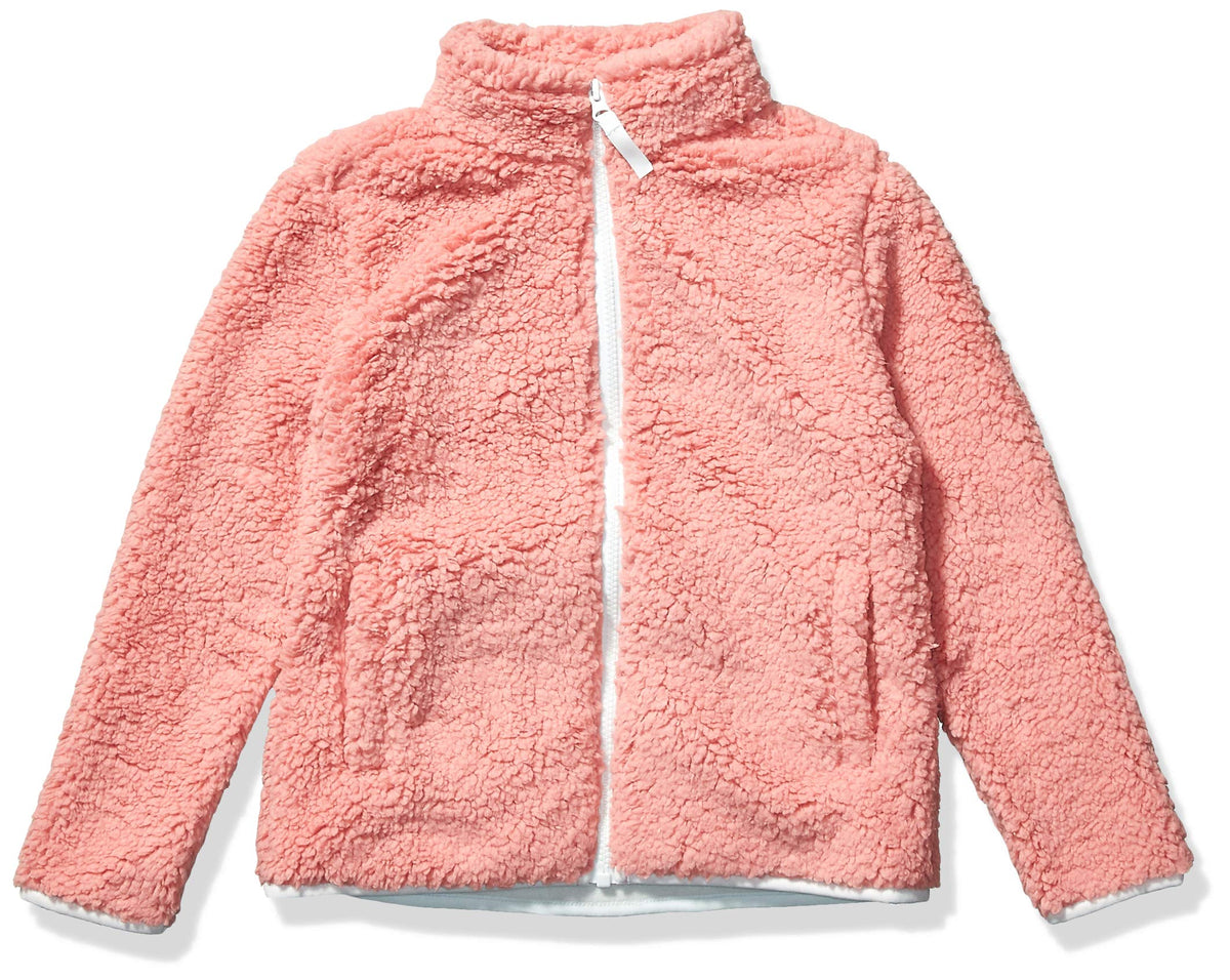 Amazon Essentials Girls' Faux Sherpa Fleece Full-Zip Jacket, Lined