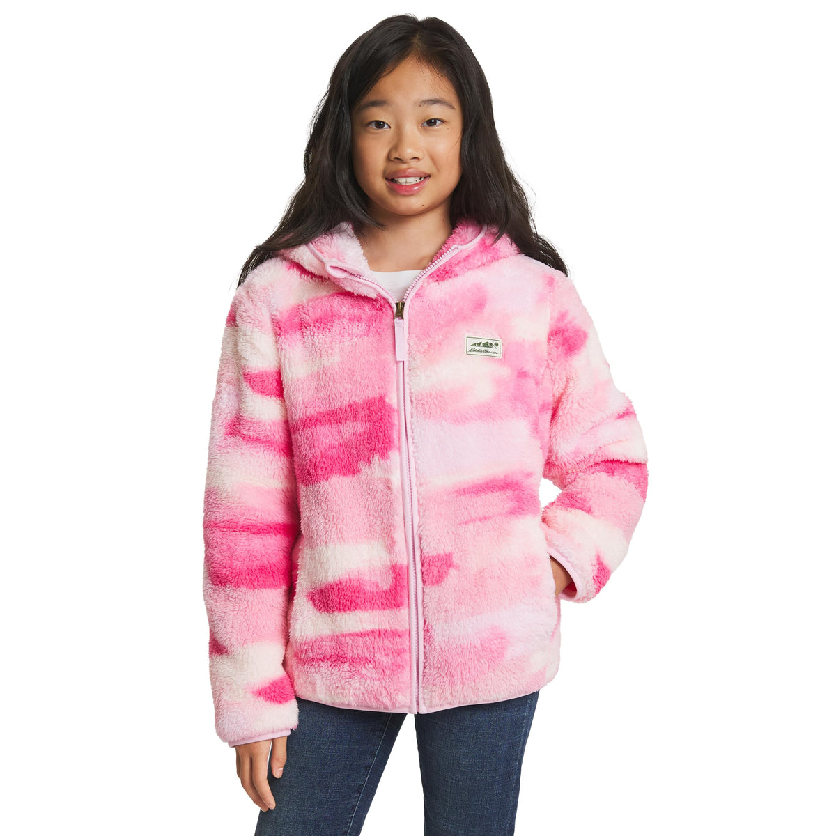Eddie Bauer Girls' Quest Plush High Pile Faux Sherpa Hooded Jacket