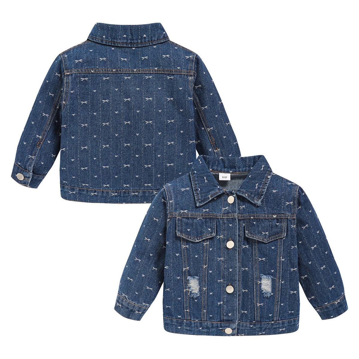 Toddler Girls Denim Jacket Little Kids Button Down Long Sleeve Jean Jacket