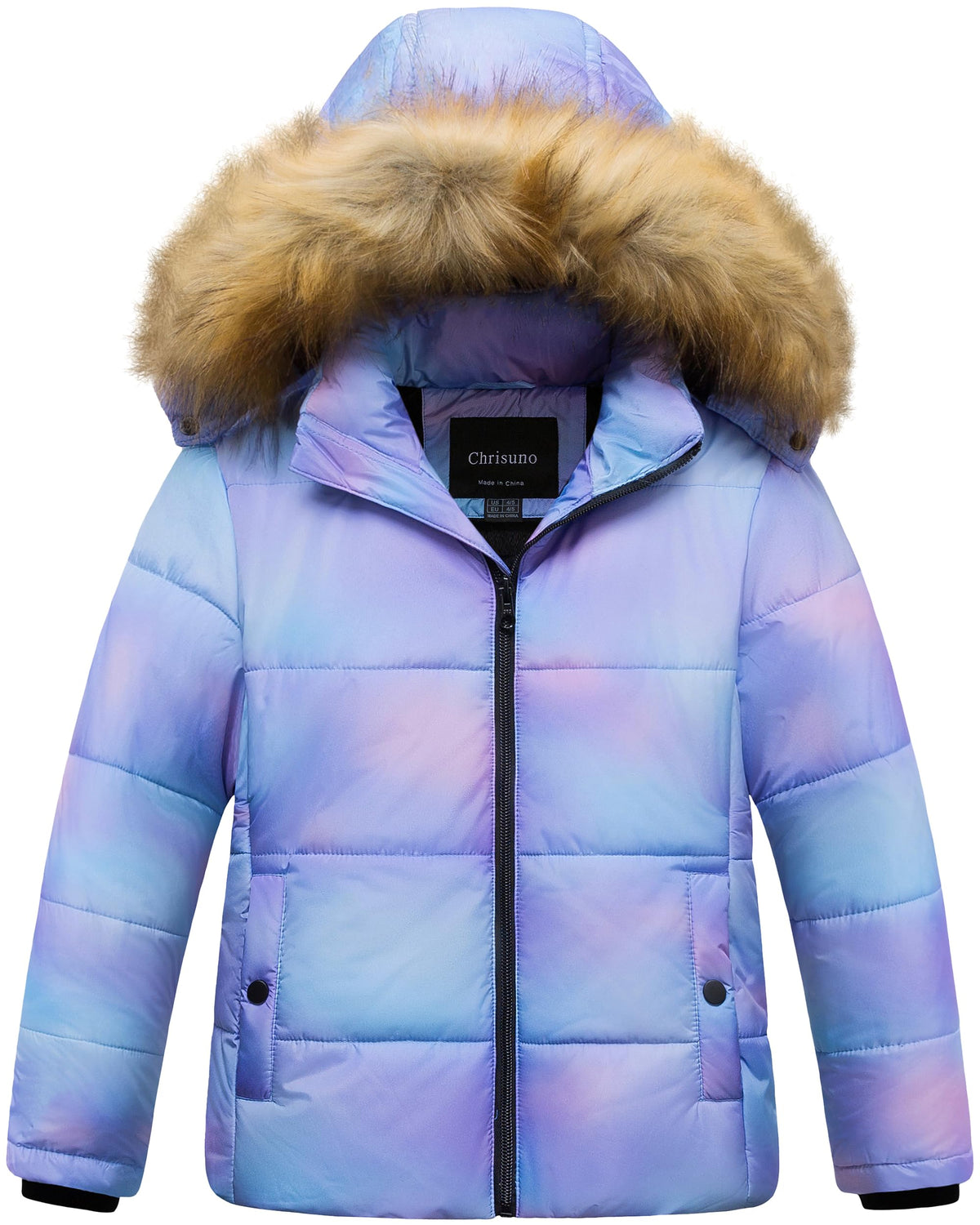 Chrisuno Girl's Water Resistant Winter Coats Warm Fleece Lined Outwear Ski Snow Jacket With Removable Hood