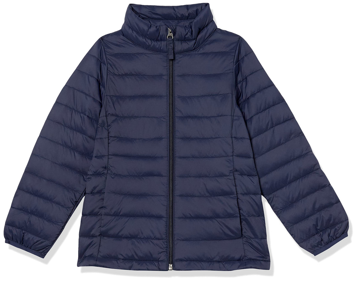 Amazon Essentials Girls and Toddlers' Light-Weight Water-Resistant Packable Mock Puffer Jackets