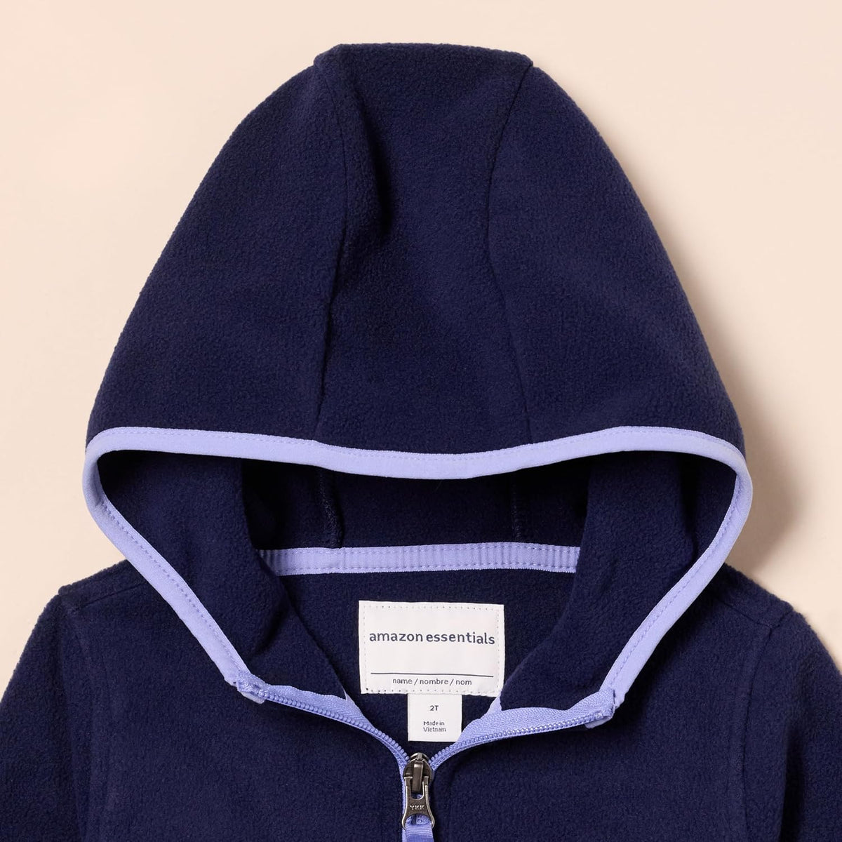 Amazon Essentials Girls and Toddlers' Fleece Full-Zip Hooded Lightweight Jacket for Spring