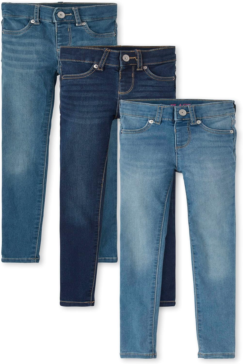 The Children's Place Girls Stretch Denim Jeggings, 3 Pack