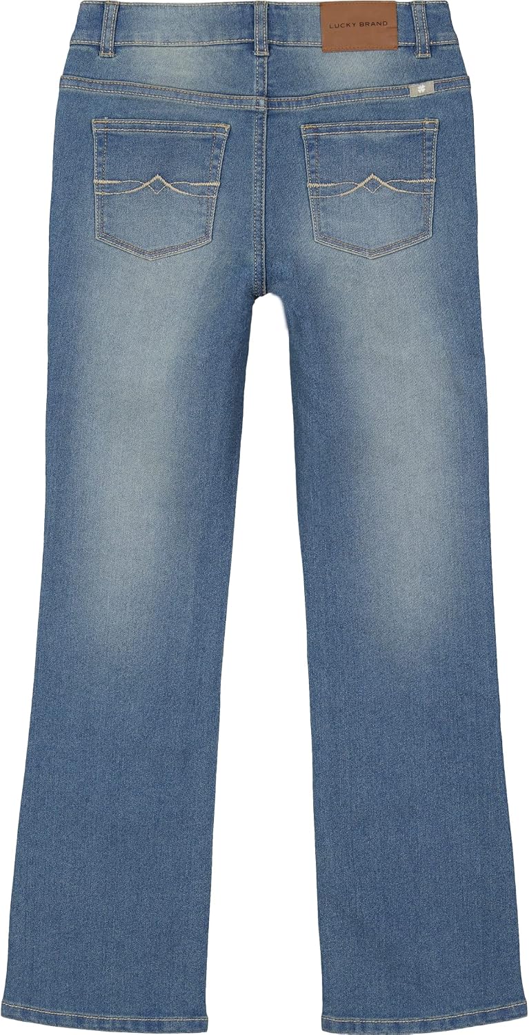 Lucky Brand Girls' 5-Pocket Stretch Bootcut Fit Denim Jean, Zipper Fly & Button Closure