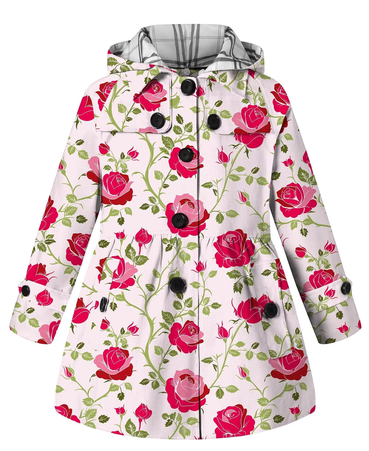 Girl's Hooded Single Breasted Trench Coat Outerwear