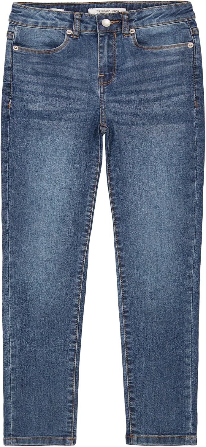 Calvin Klein Girls' Skinny Fit Stretch Denim 5-Pocket Jeans