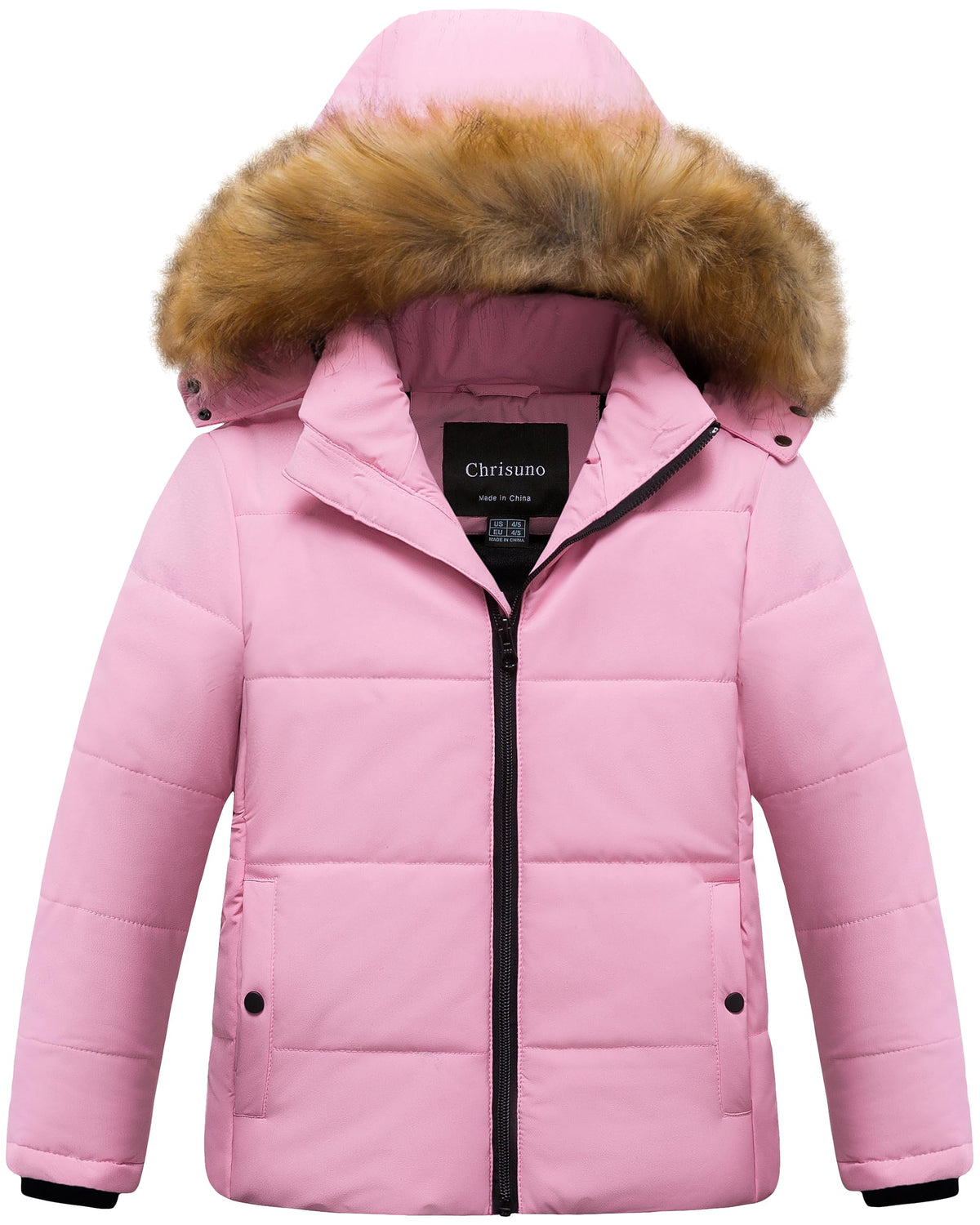 Chrisuno Girl's Water Resistant Winter Coats Warm Fleece Lined Outwear Ski Snow Jacket With Removable Hood