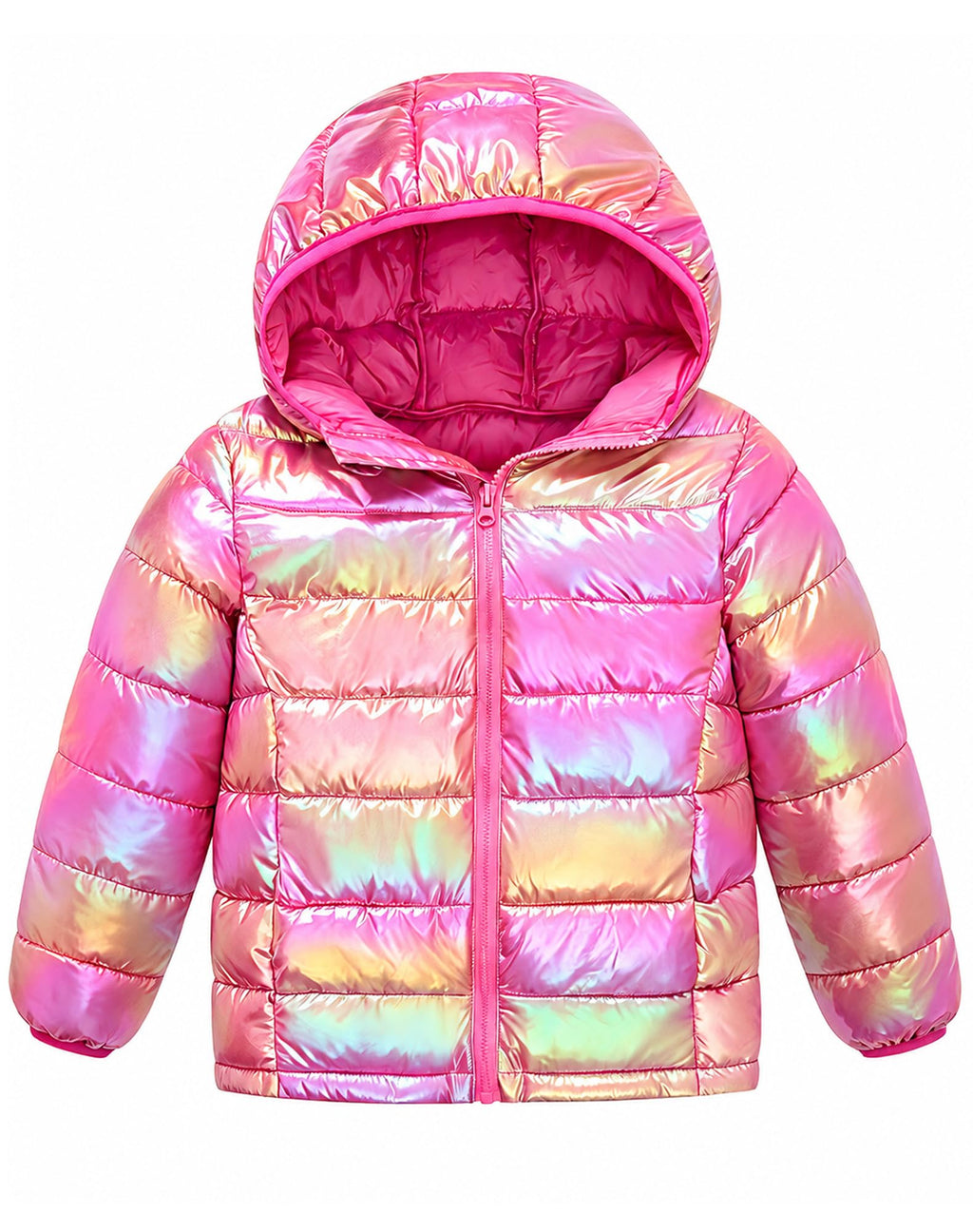 Lovekider Girls Winter Coat Shiny Gradient Lightweight Puffer Jacket 4-12Y
