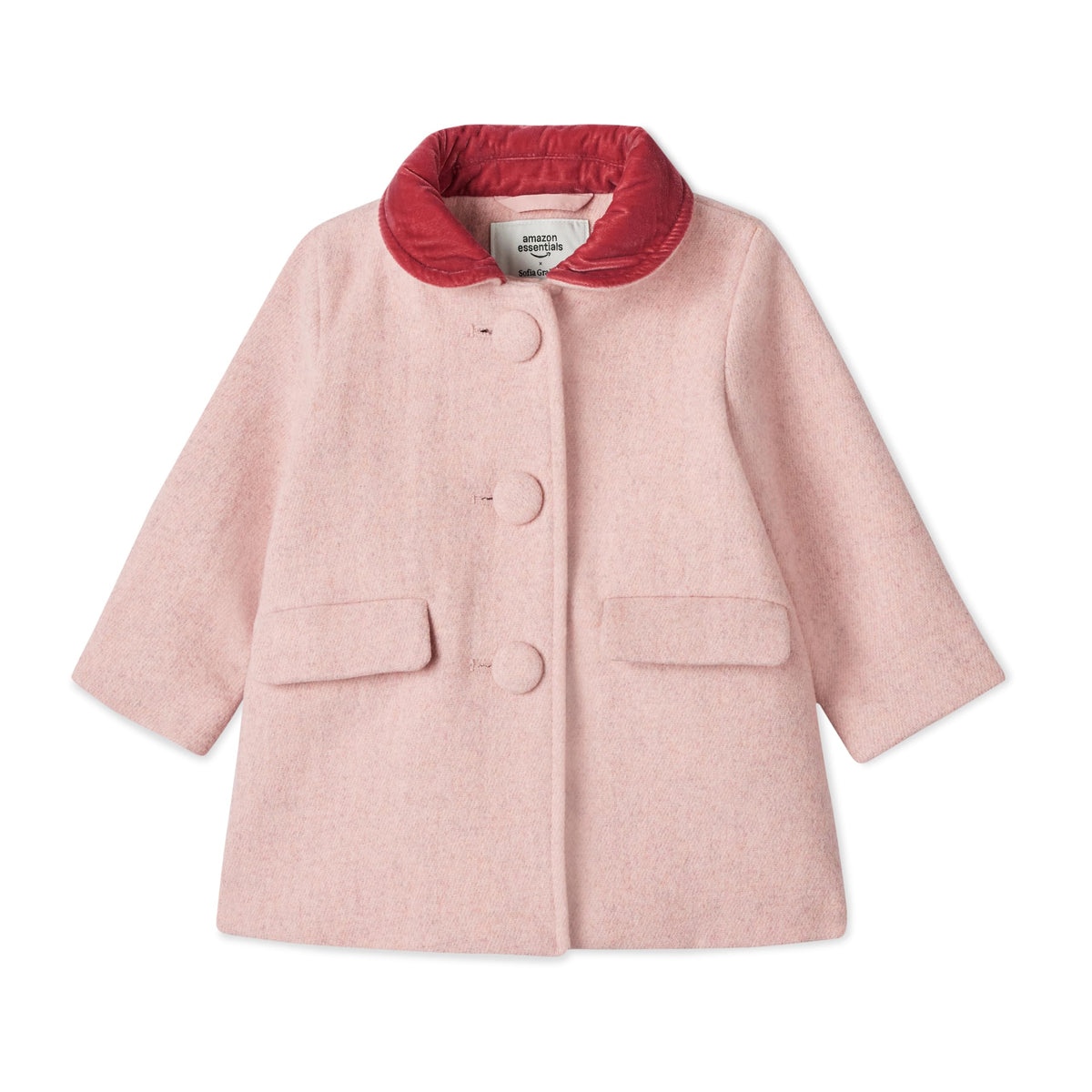 Amazon Essentials x Sofia Grainge Toddlers and Baby Girls' Wool Blend Coat