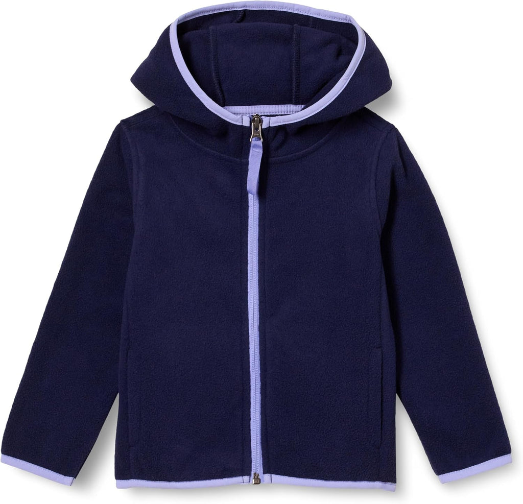 Amazon Essentials Girls and Toddlers' Fleece Full-Zip Hooded Lightweight Jacket for Spring
