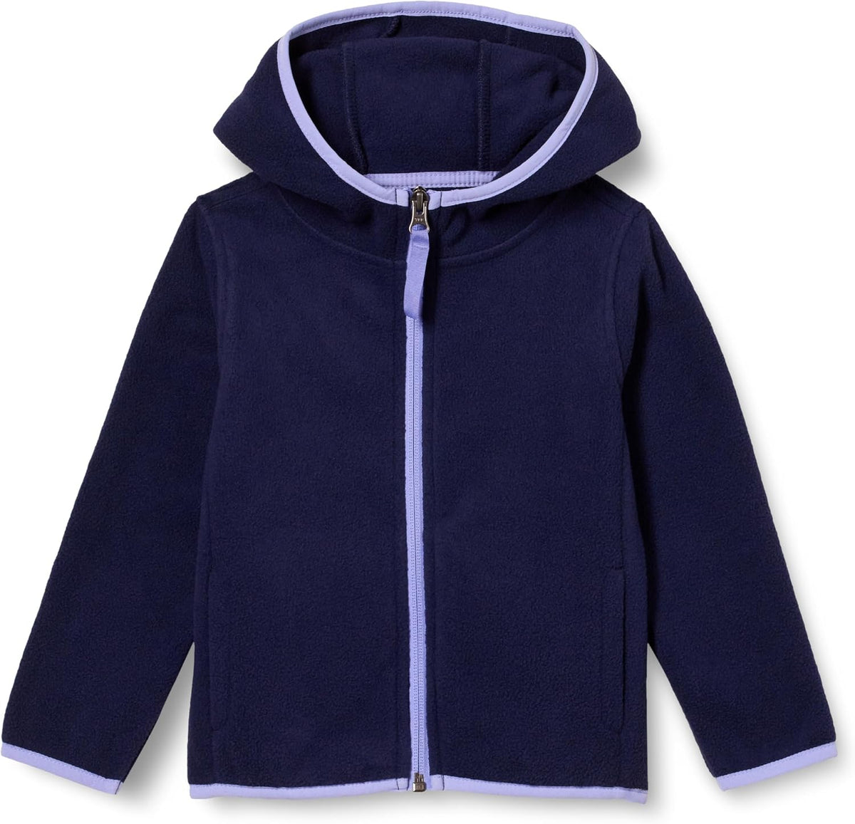 Amazon Essentials Girls and Toddlers' Fleece Full-Zip Hooded Lightweight Jacket for Spring