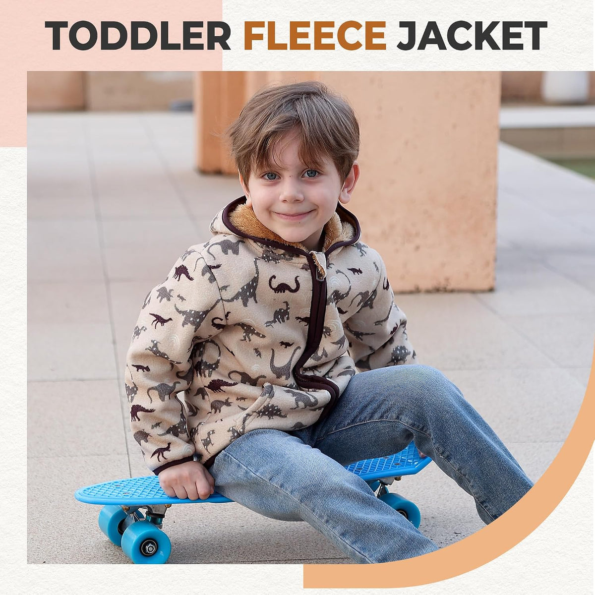 Toddler Fleece Jacket Boys Girls Sherpa Hooded Jackets Thick Warm Outerwear