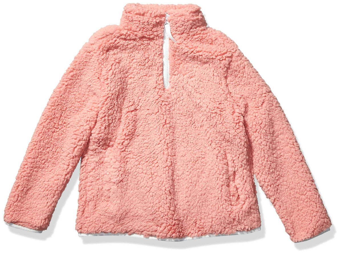 Amazon Essentials Girls' Long Sleeve Sherpa Fleece Quarter-Zip Pullover Jacket, Insulated