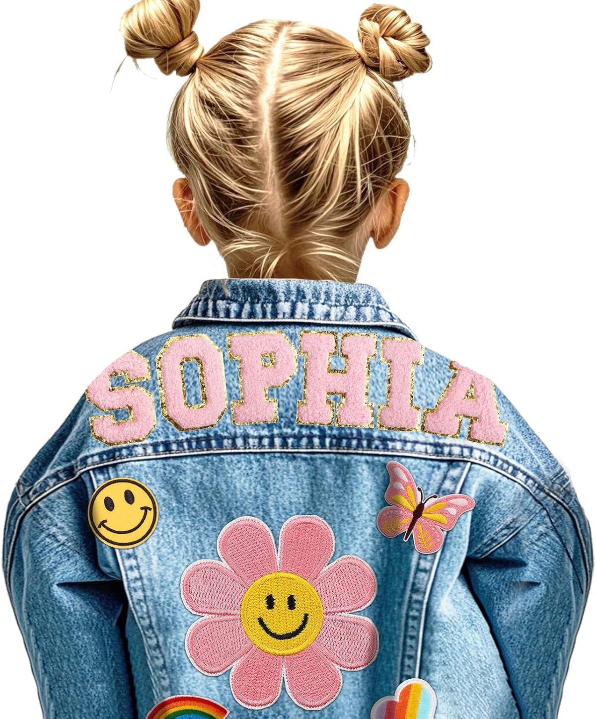 Rryoumisun Personalized Kids Denim Jacket with Names, Custom 1-14 Years Old Girls Boys Spring&Fall Outerwear Jackets