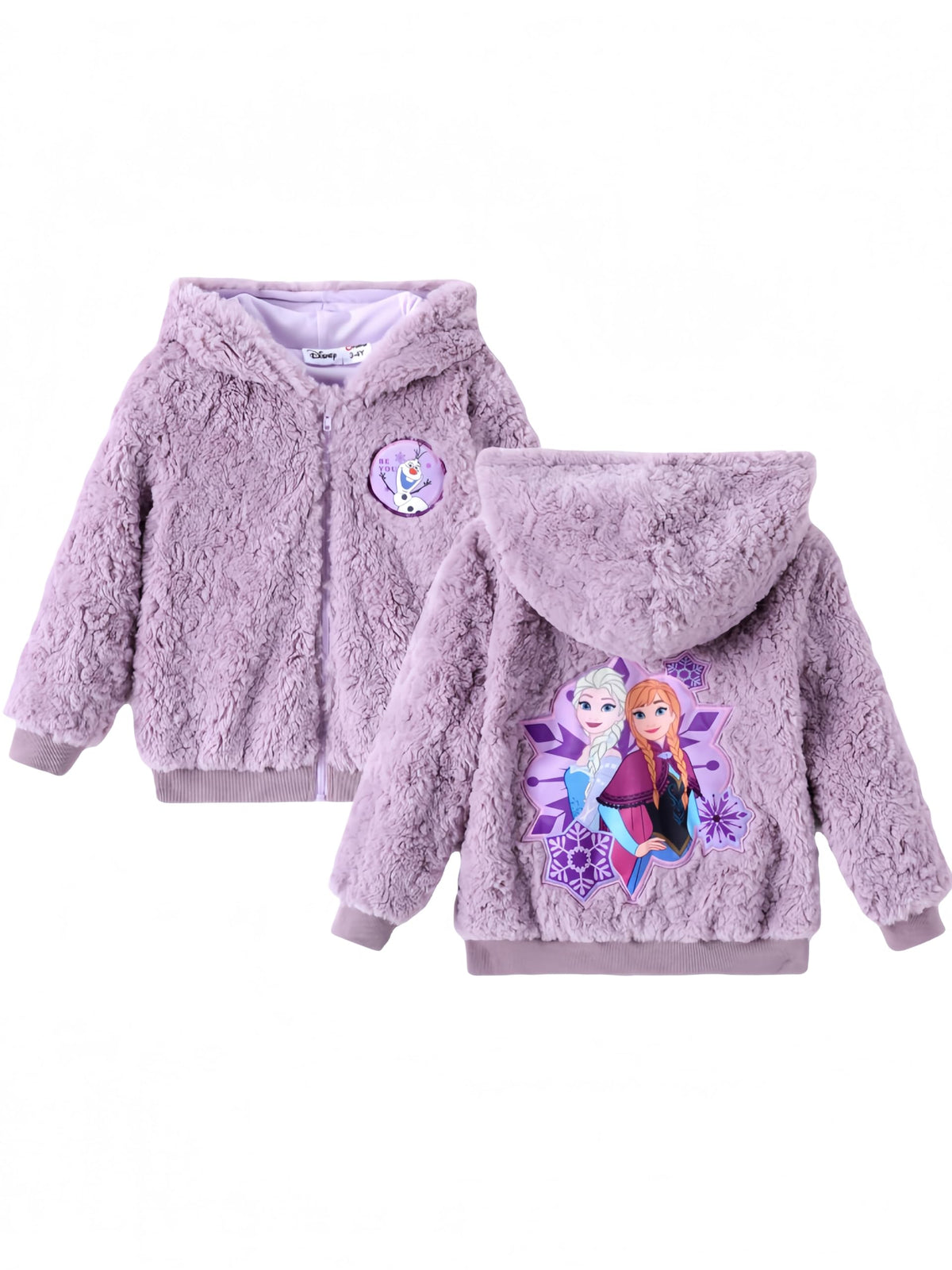 Disney Girl/Boy Fleece Jacket Zipper Sherpa Fuzzy Hoodie Winter Coat 2-13Y