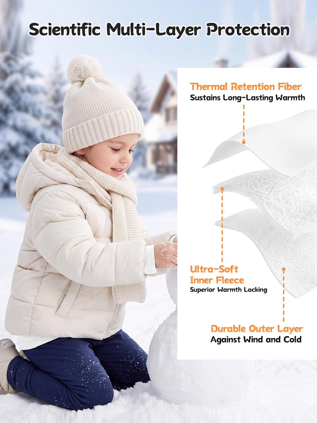 Toddler Fleece Lined Thermal Underwear Set Base Layer Long Johns for Kid ﻿