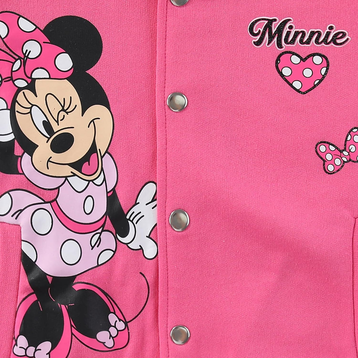 Disney Minnie Mouse Girls Letterman Varsity Bomber Jacket for Little Kids
