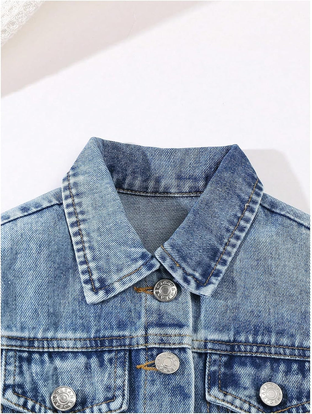 WDIRARA Girl's Bow Denim Jacket Button Down Jean Jacket Cute Outerwear