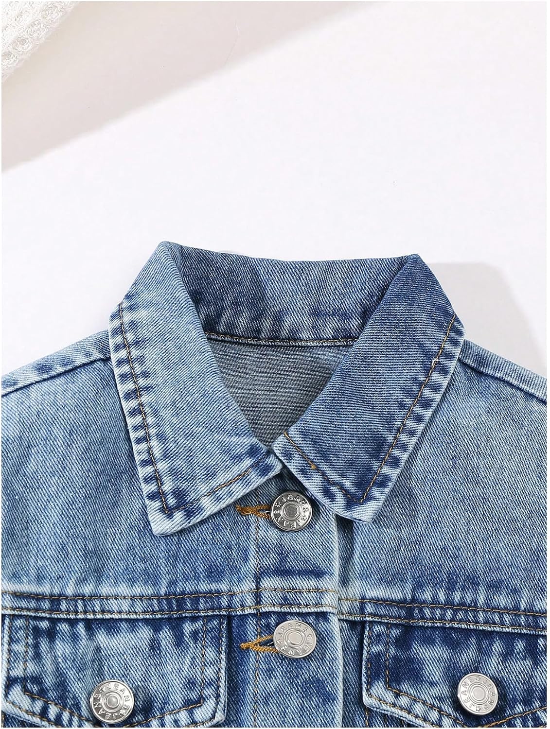 WDIRARA Girl's Bow Denim Jacket Button Down Jean Jacket Cute Outerwear