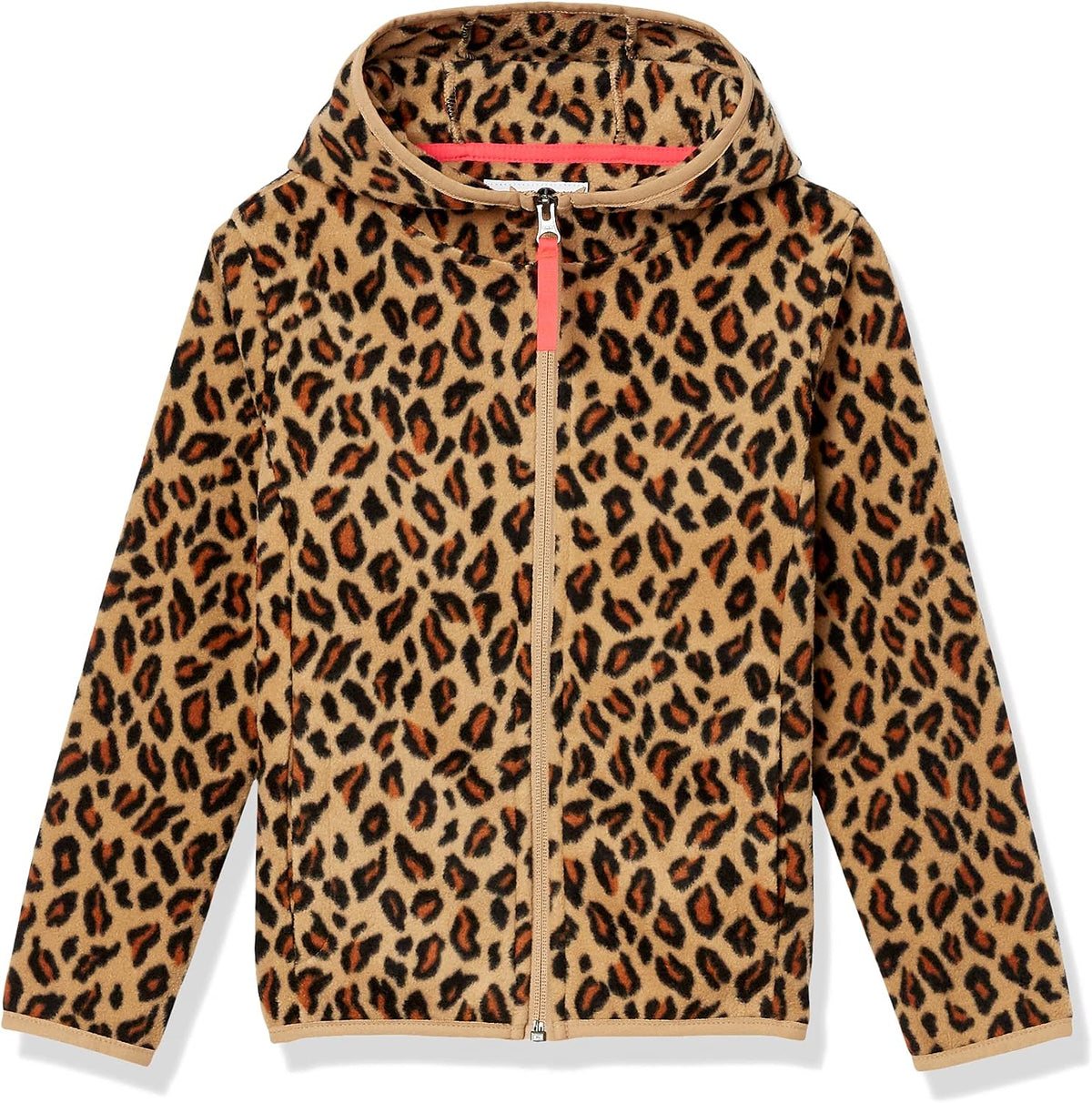 Amazon Essentials Girls and Toddlers' Fleece Full-Zip Hooded Lightweight Jacket for Spring