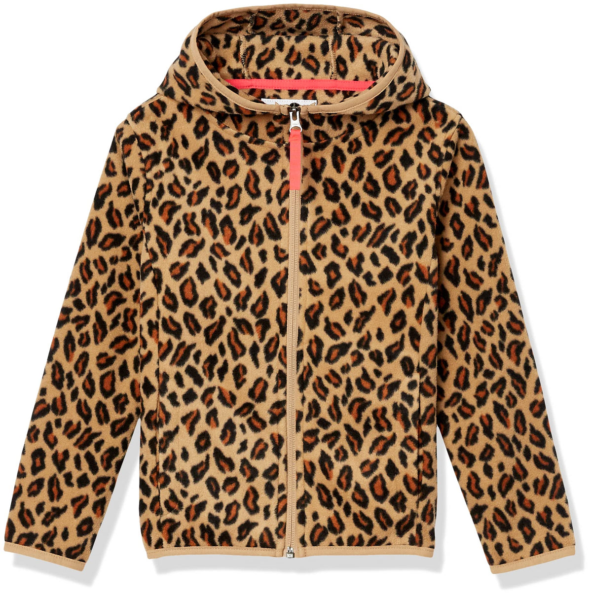 Amazon Essentials Girls and Toddlers' Fleece Full-Zip Hooded Lightweight Jacket for Spring
