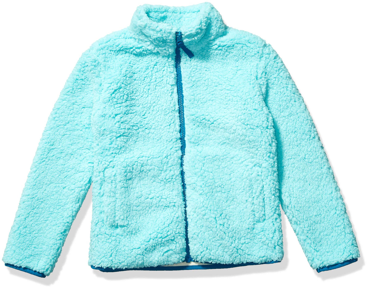 Amazon Essentials Girls' Faux Sherpa Fleece Full-Zip Jacket, Lined