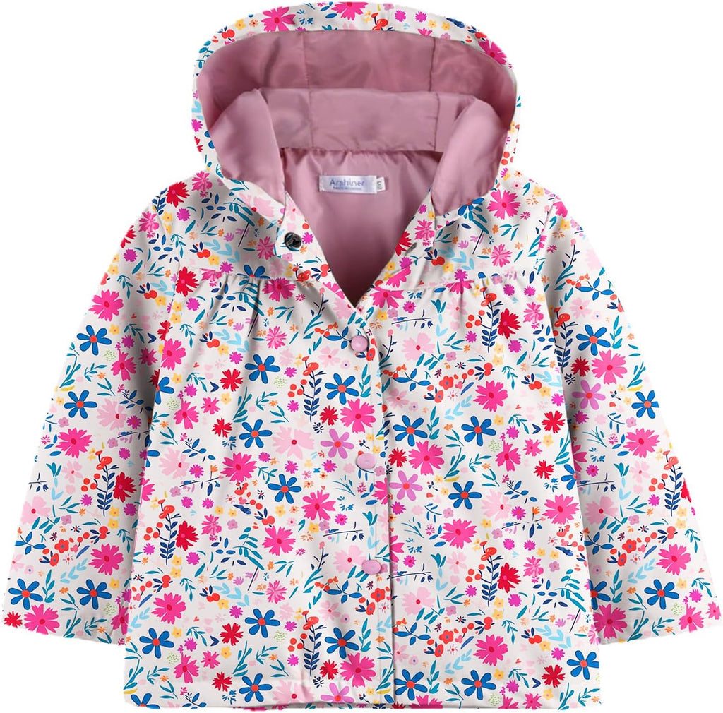 Arshiner Toddler Girls Waterproof Hooded Coat Jacket Outwear Raincoat