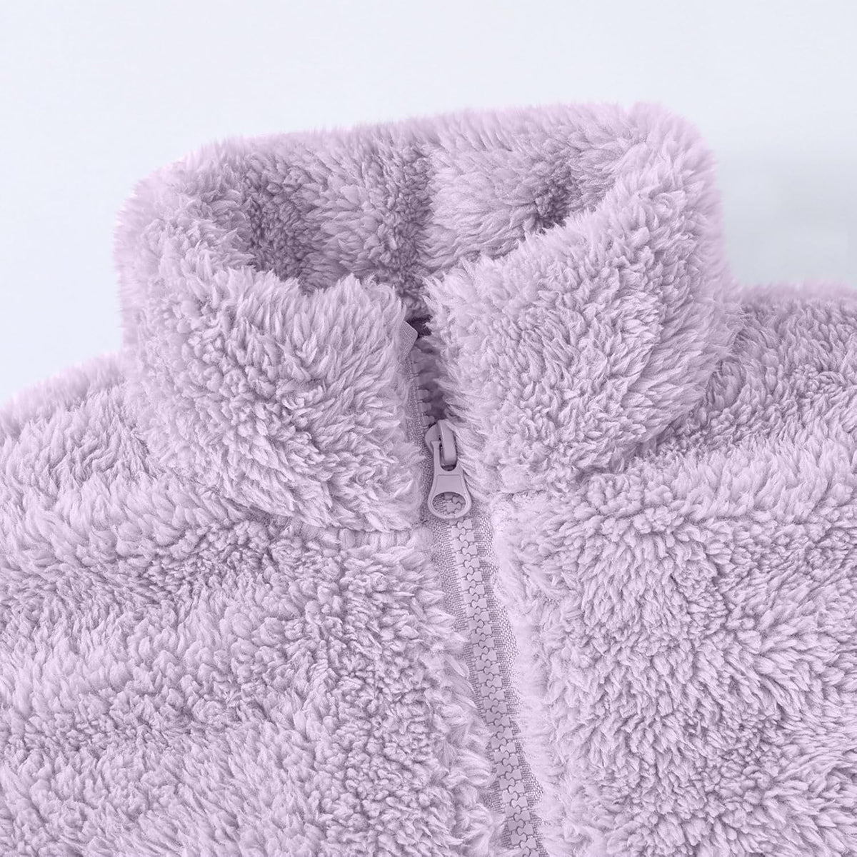 Girls Fleece Jacket Winter Warm Zip Up Stand Collar Sherpa Coat