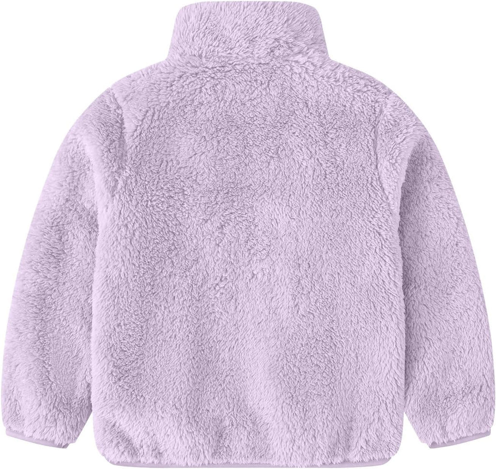 Girls Fleece Jacket Winter Warm Zip Up Stand Collar Sherpa Coat