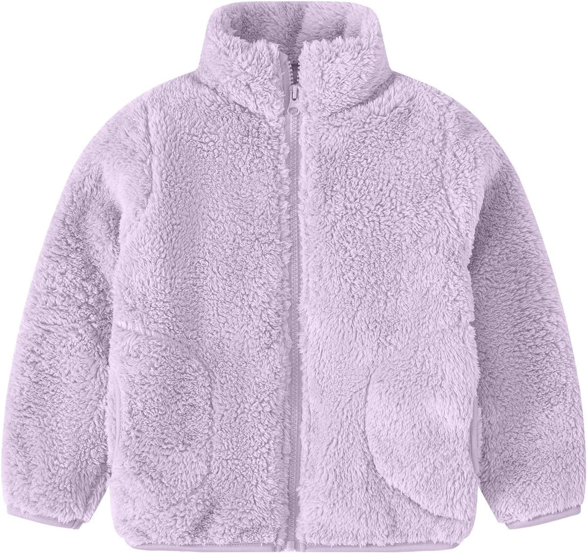Girls Fleece Jacket Winter Warm Zip Up Stand Collar Sherpa Coat