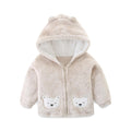 Toddler Winter Coat Fleece Zip up Hooded Bear Ears Warm Baby Kids Jacket