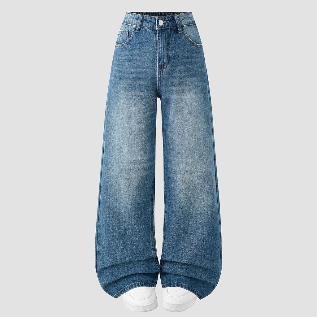 12-16Y Girls Jeans Teen Girl Clothes Baggy Wide Leg Cute Pants Retro Denim Pant Y2k Tween Outfits