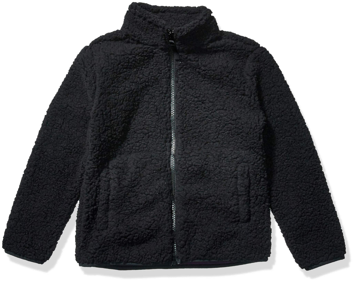 Amazon Essentials Girls' Faux Sherpa Fleece Full-Zip Jacket, Lined