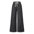 Teen Girls Wide Leg Jeans High Waist Drawstring Denim Pants with Pockets