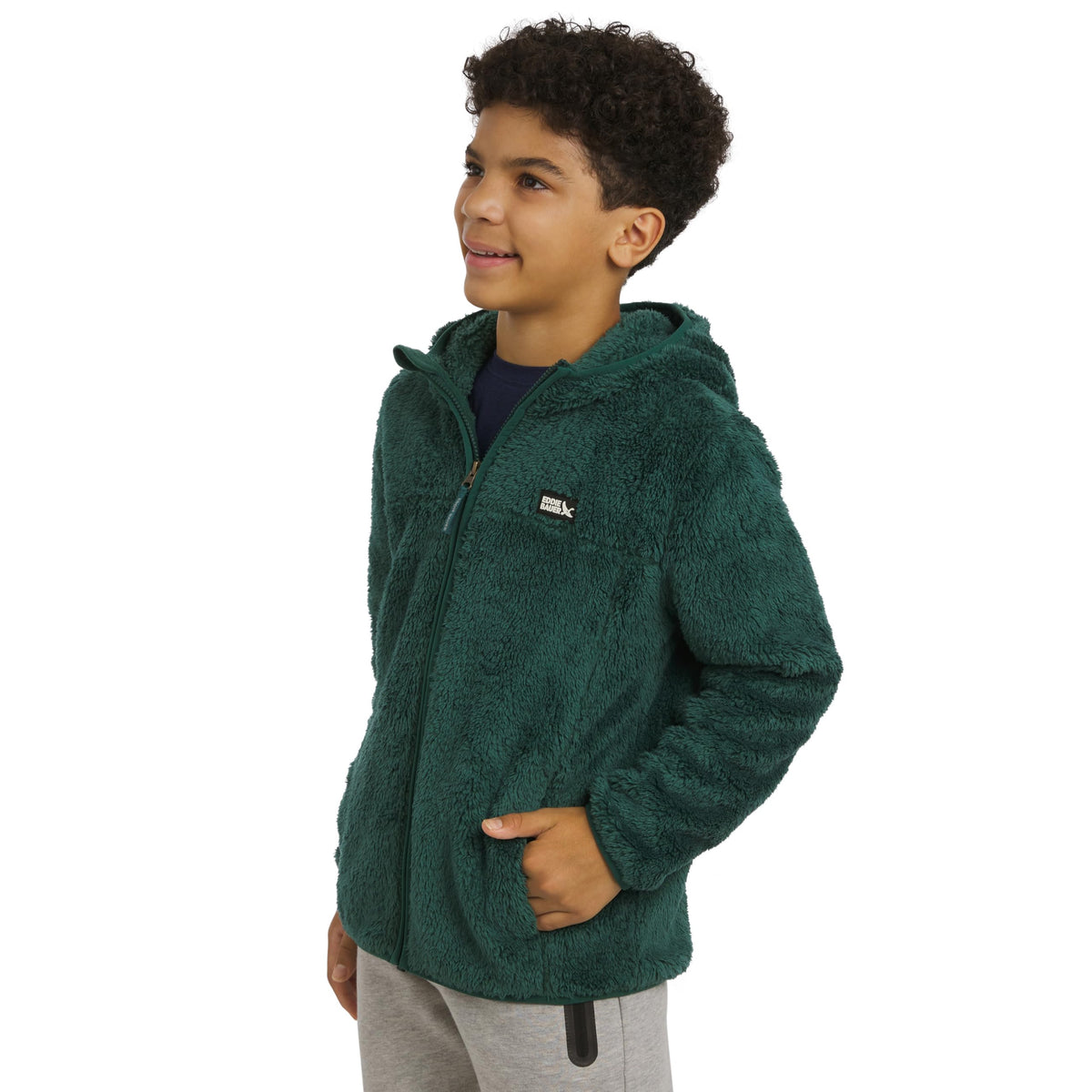 Eddie Bauer Girls' Quest Plush High Pile Faux Sherpa Hooded Jacket
