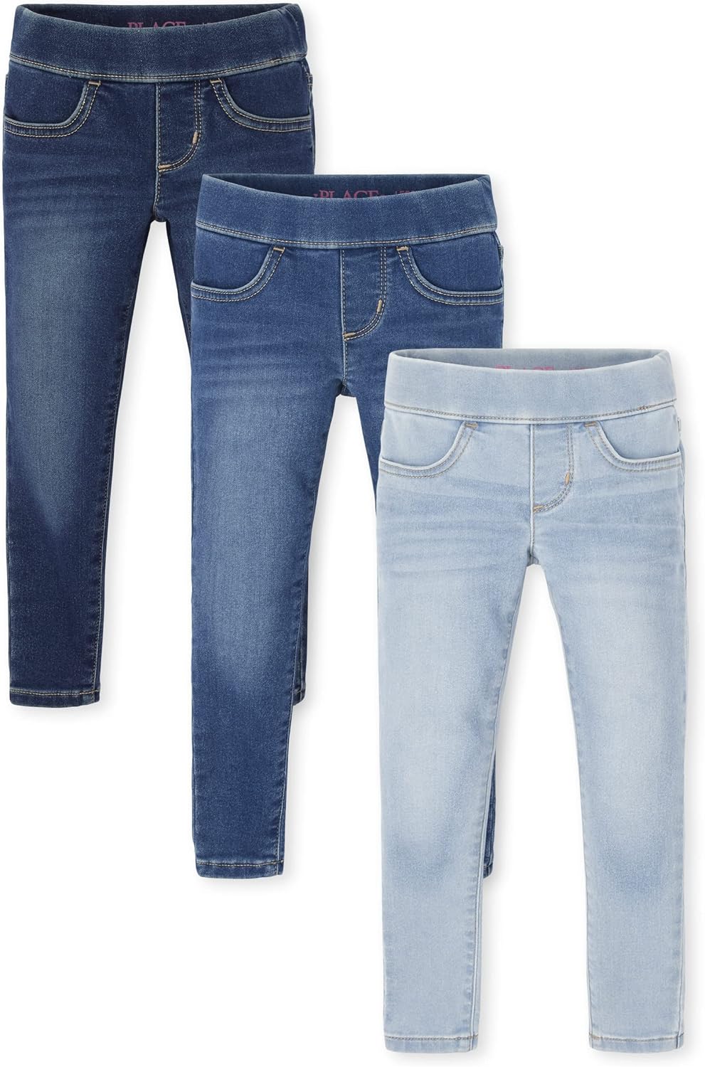 The Children's Place Girls Stretch Denim Jeggings, 3 Pack