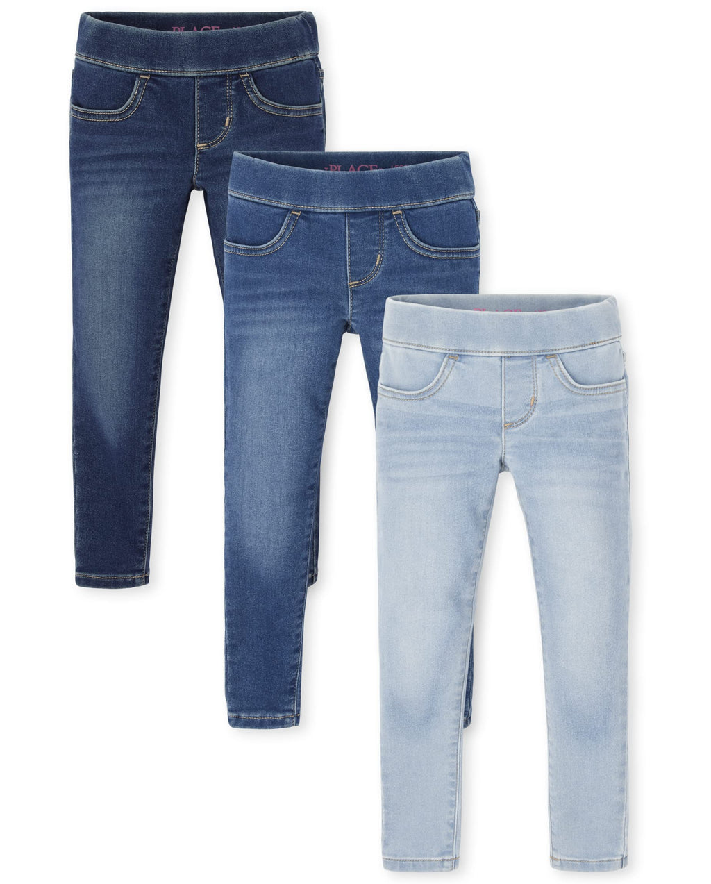 The Children's Place Girls Stretch Denim Jeggings, 3 Pack