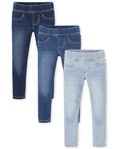 The Children's Place Girls Stretch Denim Jeggings, 3 Pack