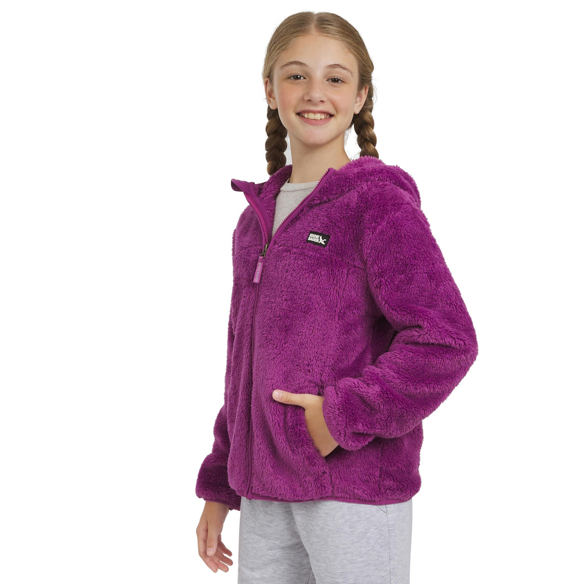 Eddie Bauer Girls' Quest Plush High Pile Faux Sherpa Hooded Jacket