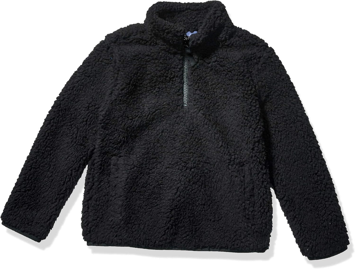 Amazon Essentials Girls' Long Sleeve Sherpa Fleece Quarter-Zip Pullover Jacket, Insulated