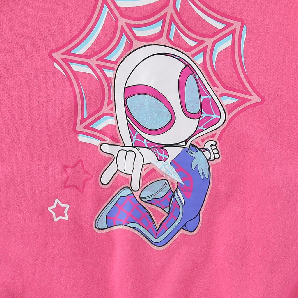 Marvel Spider-Gwen Girls Letterman Varsity Bomber Jacket for Little Kids